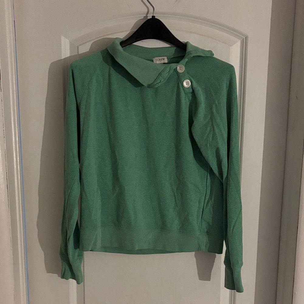 J. Crew Green Cowl Neck Sweater
